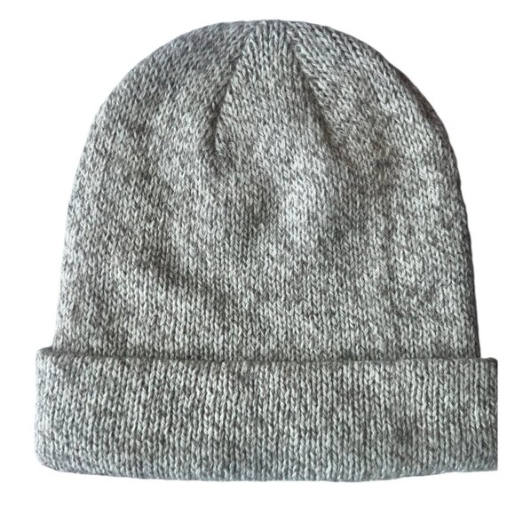 EccoRaggs Wool Blend Beanie Hat Knitted Gray Beige - Picture 2 of 7